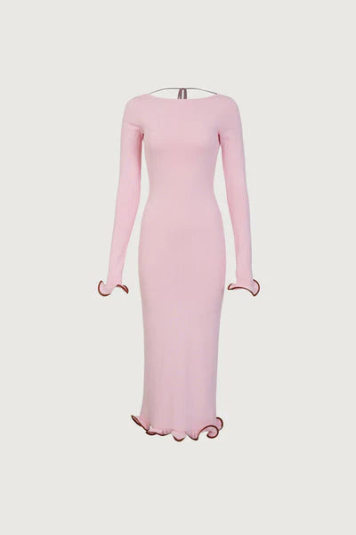 SAME - RUFFLE HEM MIDI DRESS (Size Small)