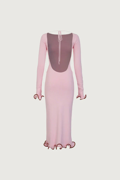 SAME - RUFFLE HEM MIDI DRESS (Size Small)