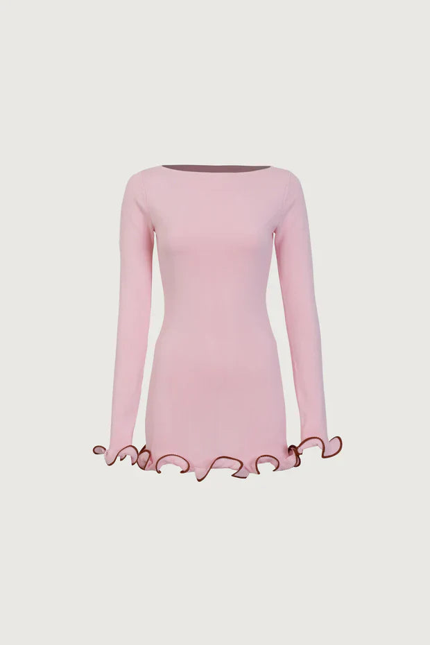 SAME - RUFFLE HEM MINI DRESS (Size Small)