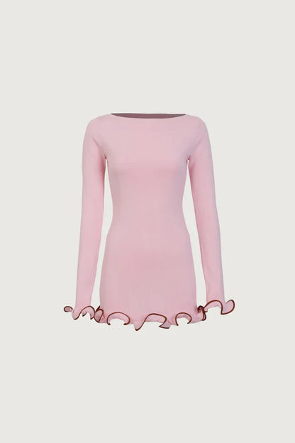 SAME - RUFFLE HEM MINI DRESS (Size Small)