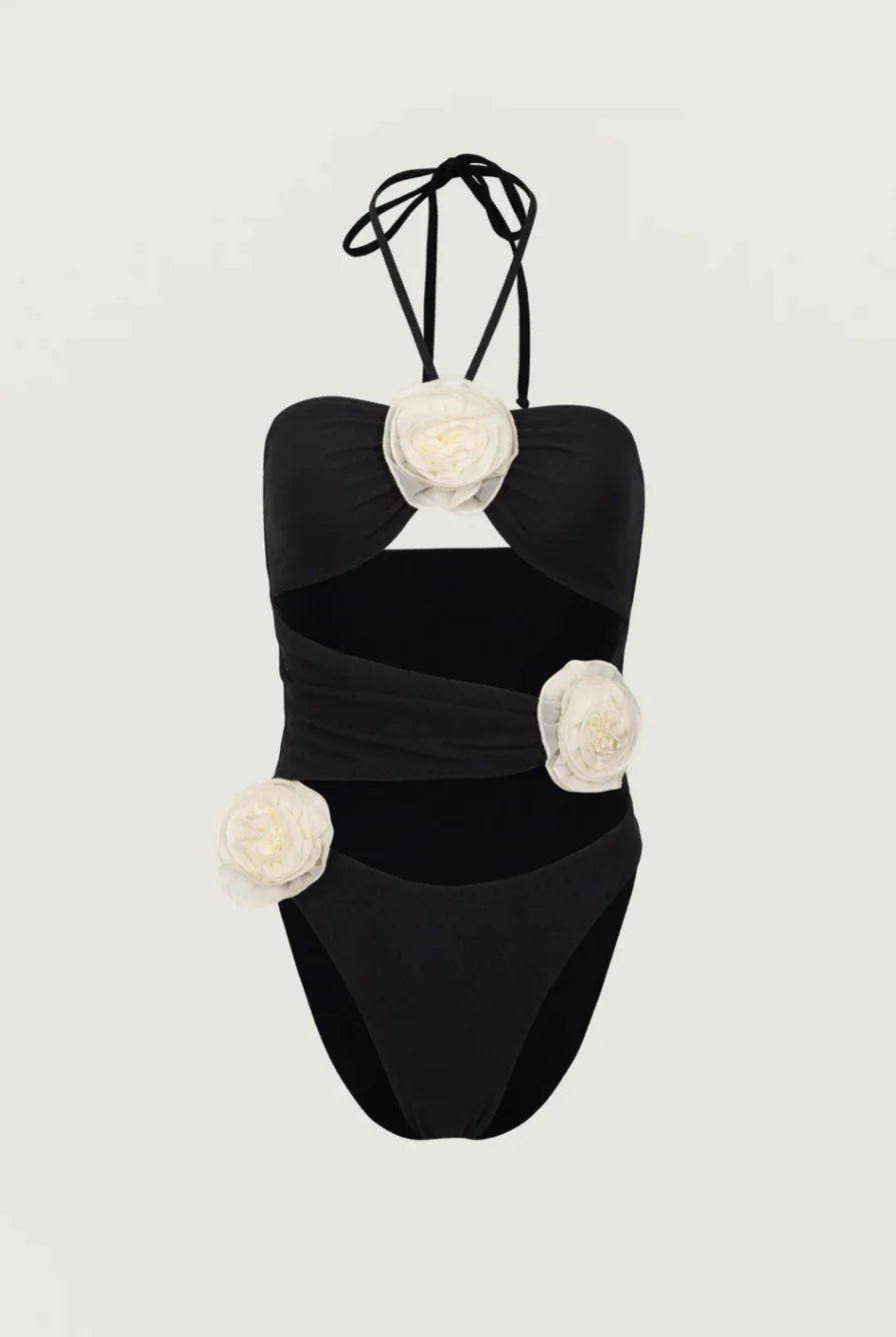 SAME - ROSE CUTOUT ONE PIECE (Size Medium)