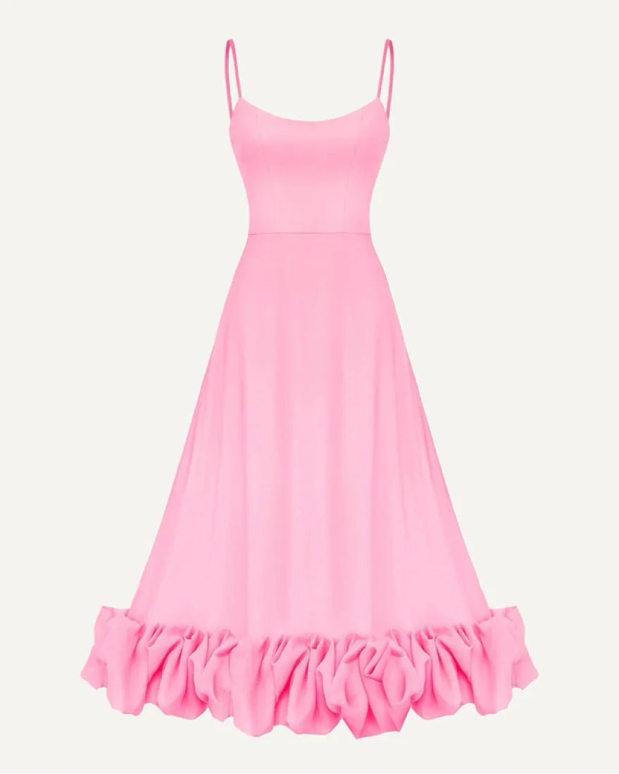 POST MERIDIEM - FLOUNCE BUSTIER MIDI DRESS (Size Small)