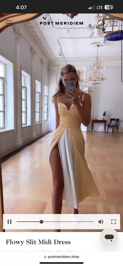 POST MERIDIEM - FLOWY SLIT MIDI DRESS (SALE)