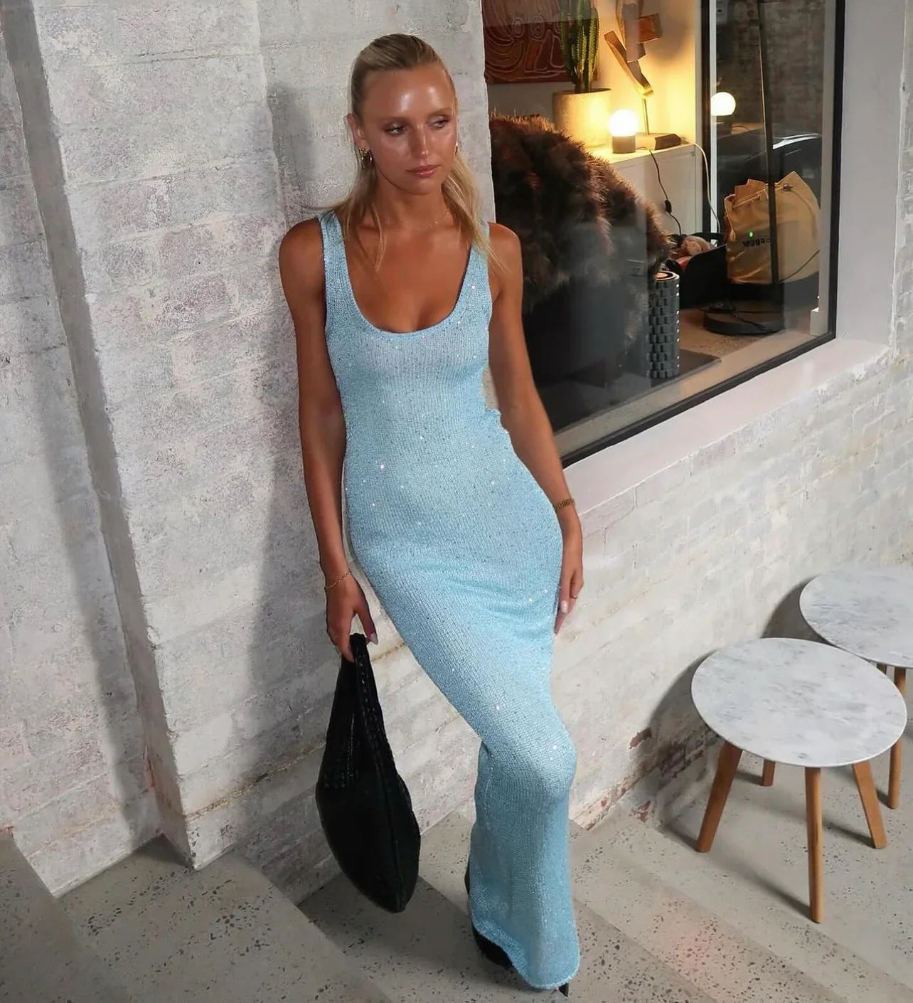 RENT ASTA RESORT - ANA DRESS BAIA BLUE (Size Small)