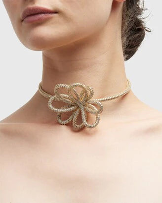 CULT GAIA - BLOOM RHINESTONE CHOKER (One Size)
